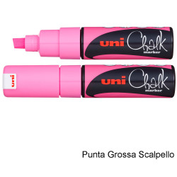 Marker Uni Chalk Scalpello Rosa Fluo
