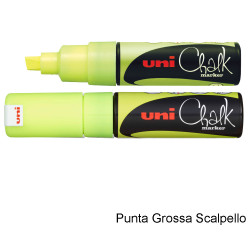Marker Uni Chalk Scalpello Giallo Fluo