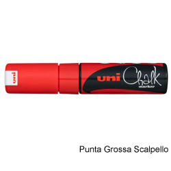 Marker Uni Chalk Scalpello Rosso
