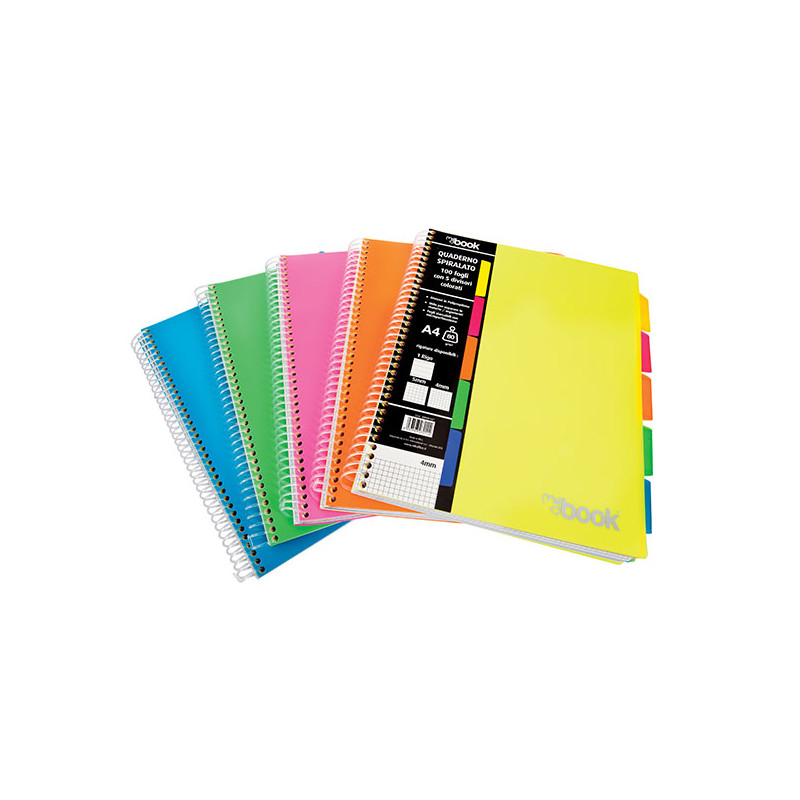 Maxi Spiral MyBook PPL 100 ff con separatori colorati 1R