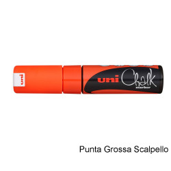 Marker Uni Chalk Scalpello Arancione Fluo